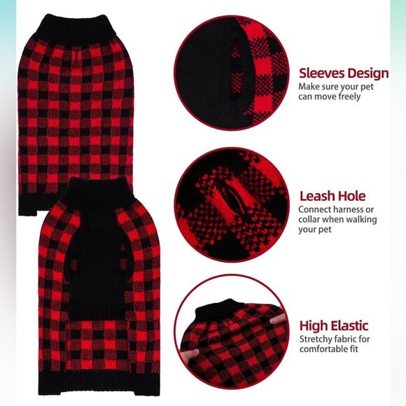 XL Black and Red Checkered Dog Shirt NWOT - Picture 6 of 11